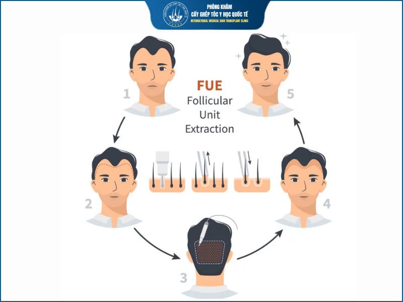 nguyên lí cấy tóc Fue 