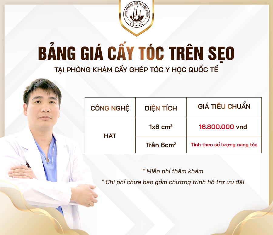 Chi phí cấy tóc trên sẹo là bao nhiêu? 