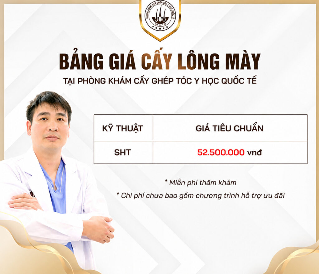 Giá cấy lông mày cho nam bao nhiêu tiền? 