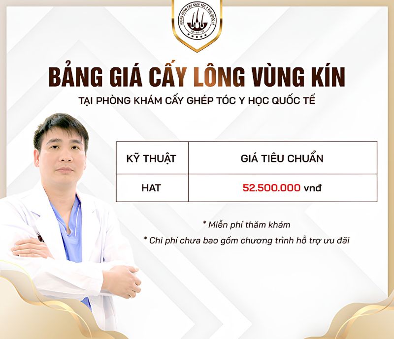 Bảng giá tham khảo tại Phòng khám Cấy ghép tóc Y học Quốc tế 