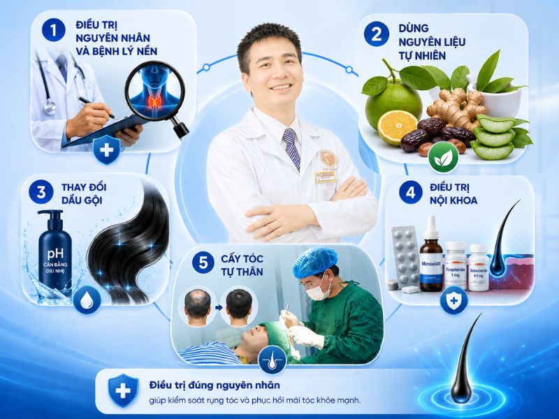Top 5 giải pháp trị rụng tóc hiệu quả