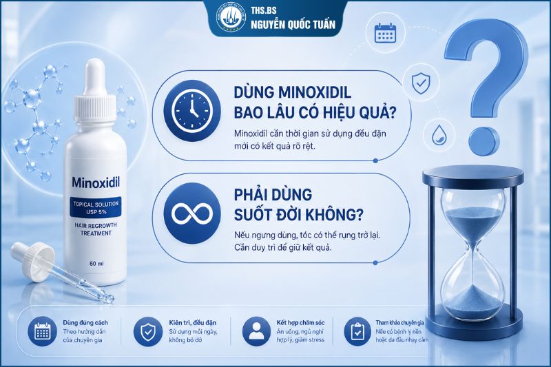 Dùng Minoxidil bao lâu có hiệu quả? 