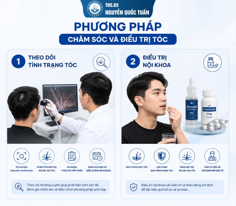 Các phương pháp khắc phục hói chữ M