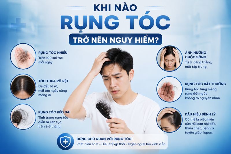 Khi nào rụng tóc trở nên nguy hiểm