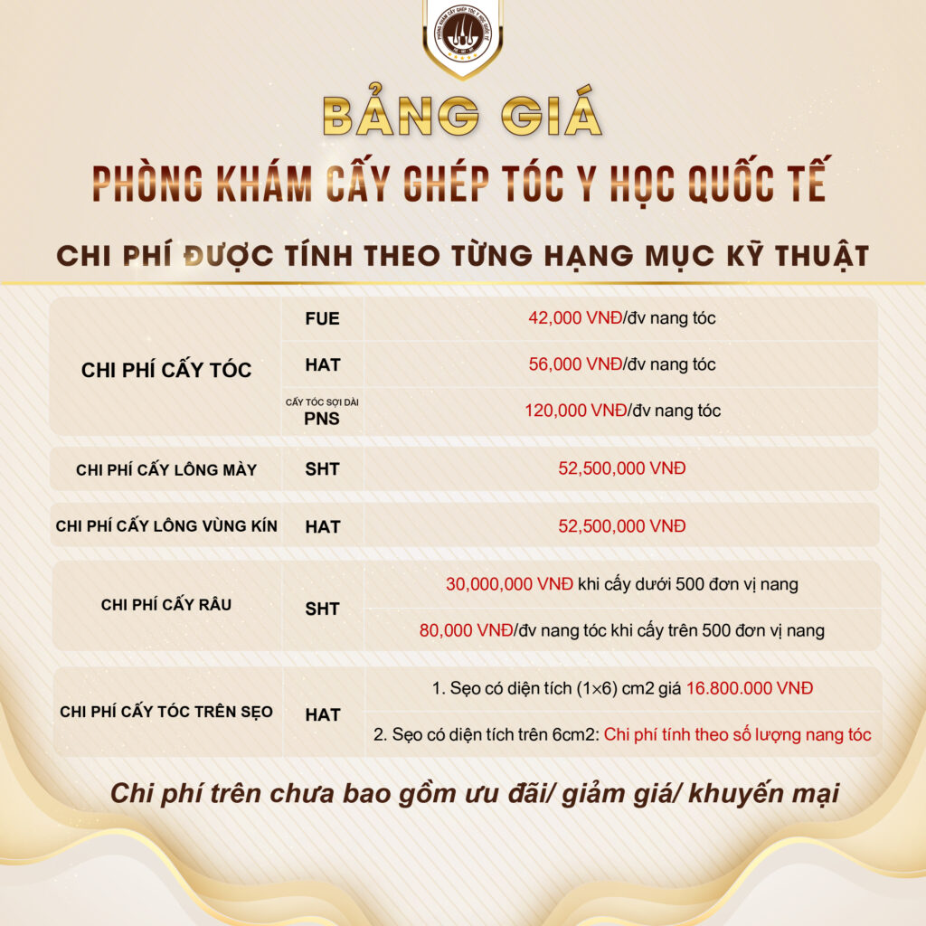 Công khai bảng giá, chi phí phù hợp với tình trạng thực tế 