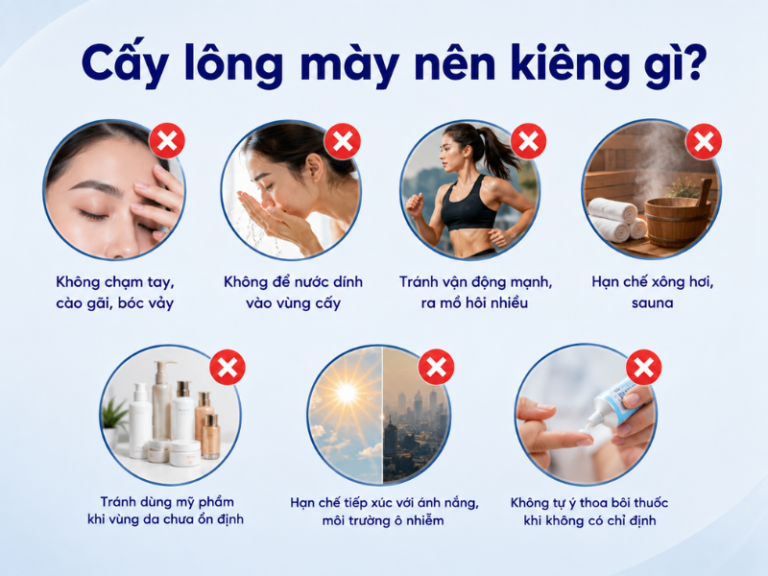cấy lông mày nên kiêng gì