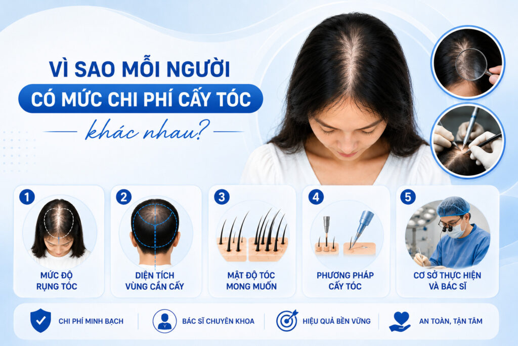 Vì sao mỗi người có mức chi phí cấy tóc khác nhau? 