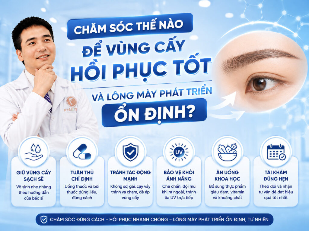 Cách chăm sóc lông mày sau cấy hiệu quả