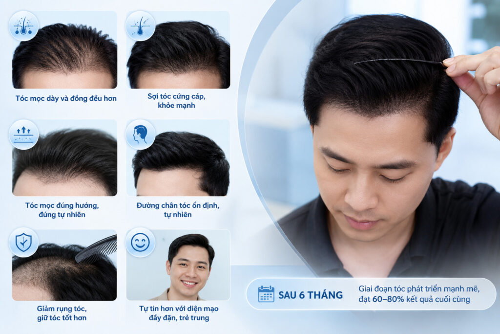  Những dấu hiệu cho thấy tóc đang phát triển tốt sau 6 tháng cấy tóc 