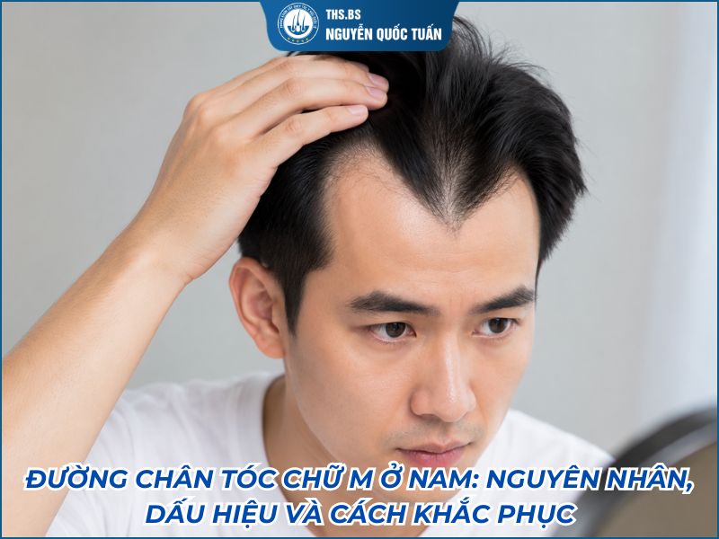 đường chân tóc chữ M nam