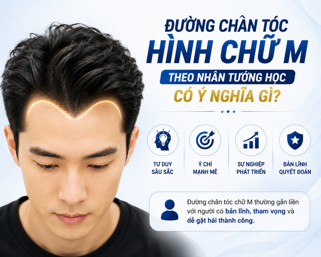Đường chân tóc hình chữ M theo nhân tướng học có ý nghĩa gì? 