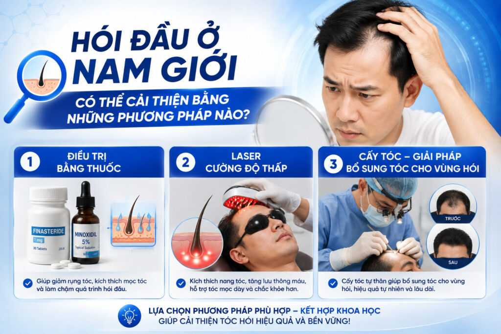  Hói đầu ở nam giới có thể cải thiện bằng những phương pháp nào? 