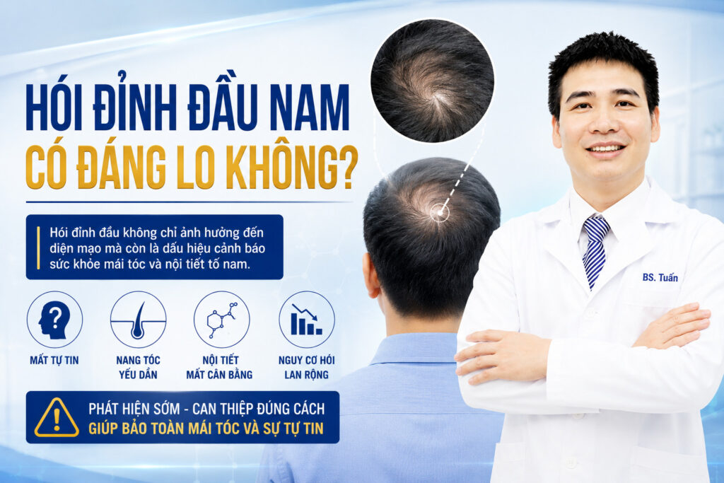 Hói đỉnh đầu nam có đáng lo không? 