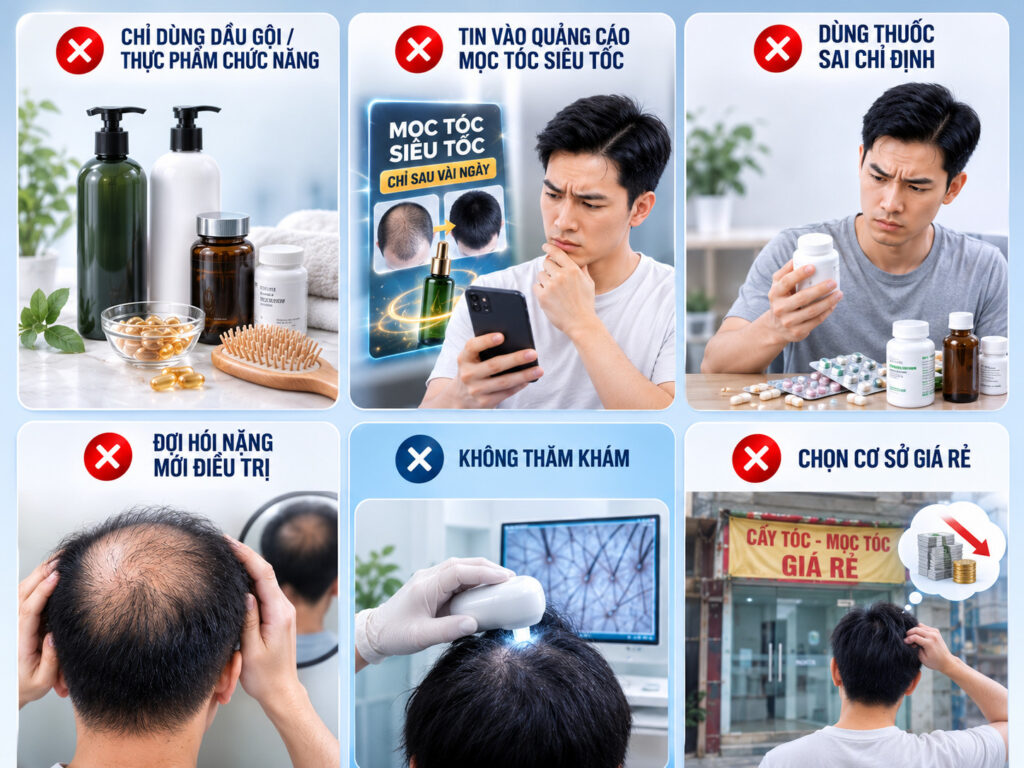 6 sai lầm thường mắc khiến nam giới chữa hói đầu không thành công 