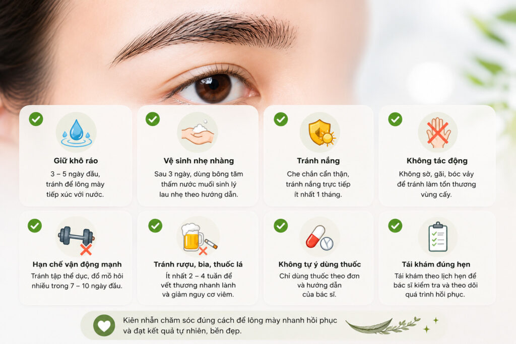 Sau cấy lông mày cần chăm sóc thế nào để nang phát triển thuận lợi