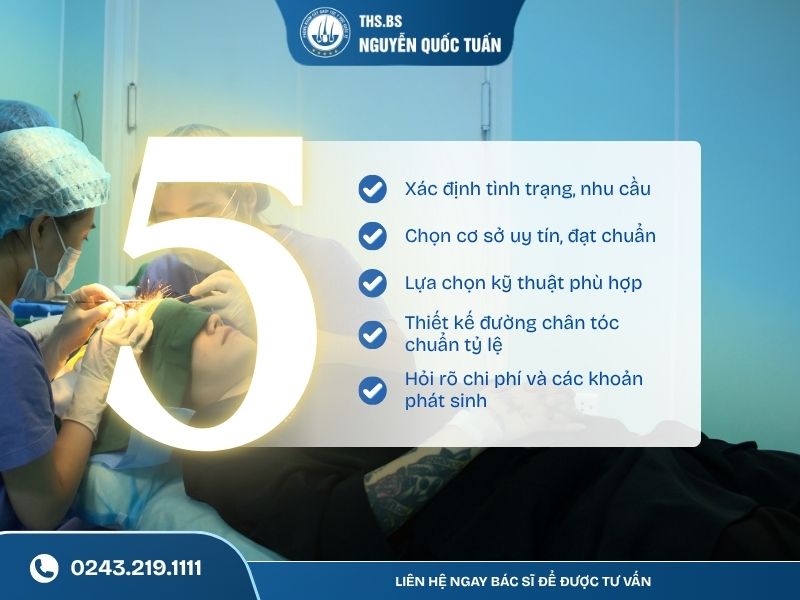 5 điều cần biết trước khi cấy tóc hạ đường chân tóc 