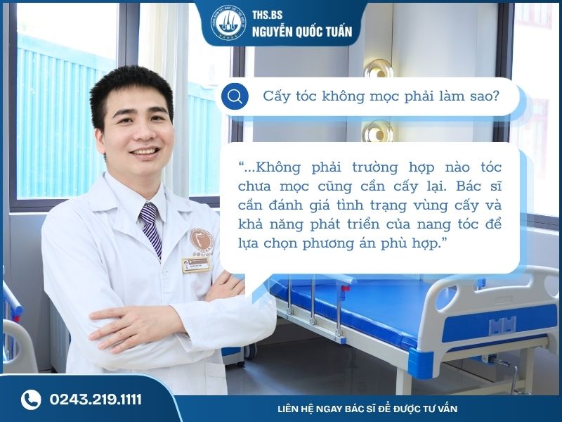 Cấy tóc không mọc phải làm sao 