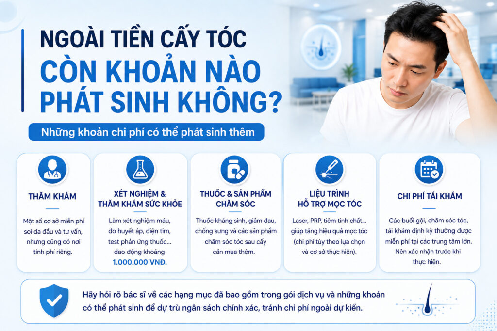 Chi phí có thể phát sinh cấy tóc  