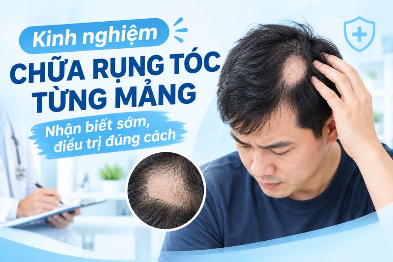 kinh nghiệm chữa rụng tóc từng mảng