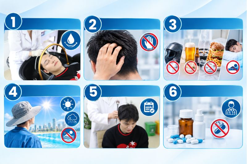 6 lưu ý sau thủ thuật để tóc cấy sinh trưởng khỏe mạnh 