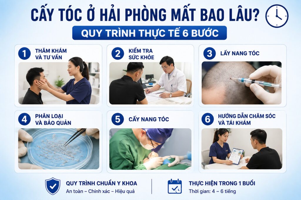 Quy trình cấy tóc hói đỉnh đầu tại Hải Phòng  