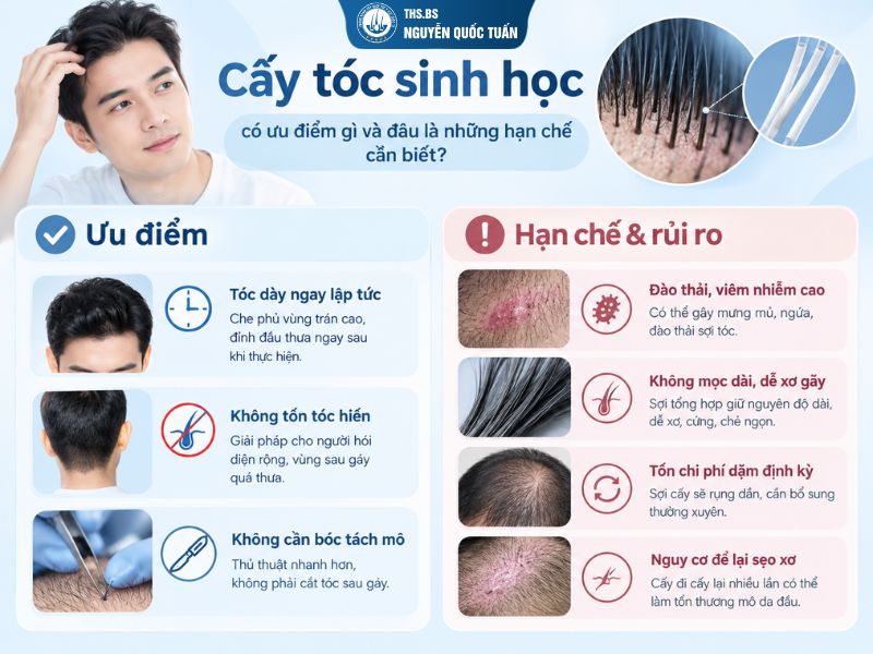 Cấy tóc sinh học có ưu điểm gì và đâu là những hạn chế cần biết? 