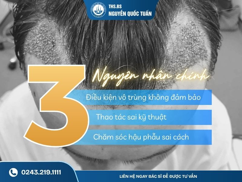Dấu hiệu nhiễm trùng sau khi cấy tóc cần nhận biết sớm