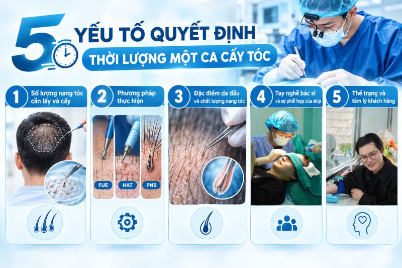 Yếu tố quyết định ca cấy tóc  