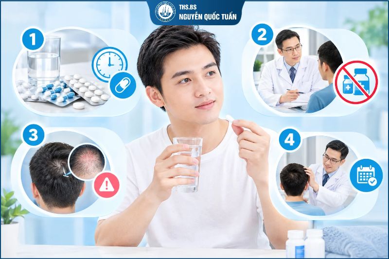 4 lưu ý khi sử dụng thuốc trong giai đoạn hồi phục sau cấy tóc 