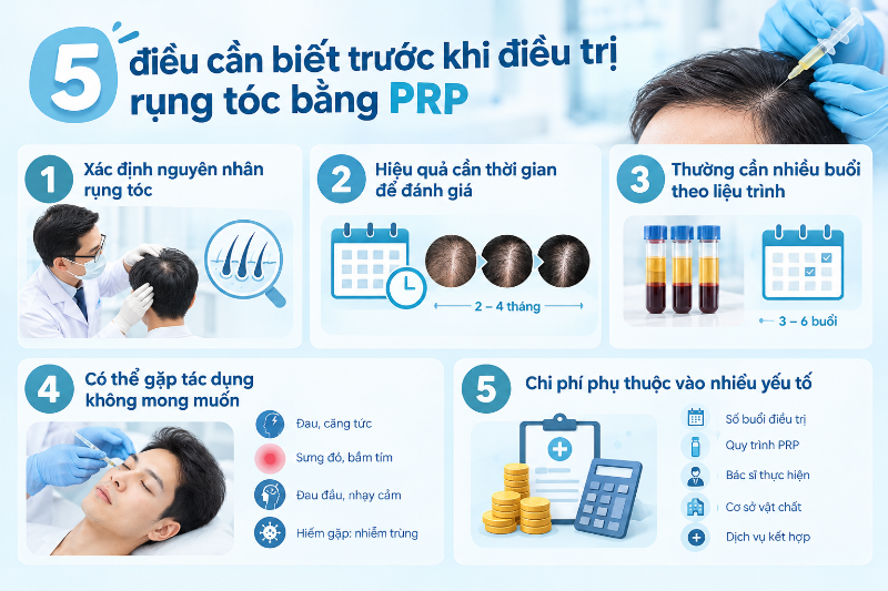  5 điều cần biết trước khi điều trị rụng tóc bằng PRP 