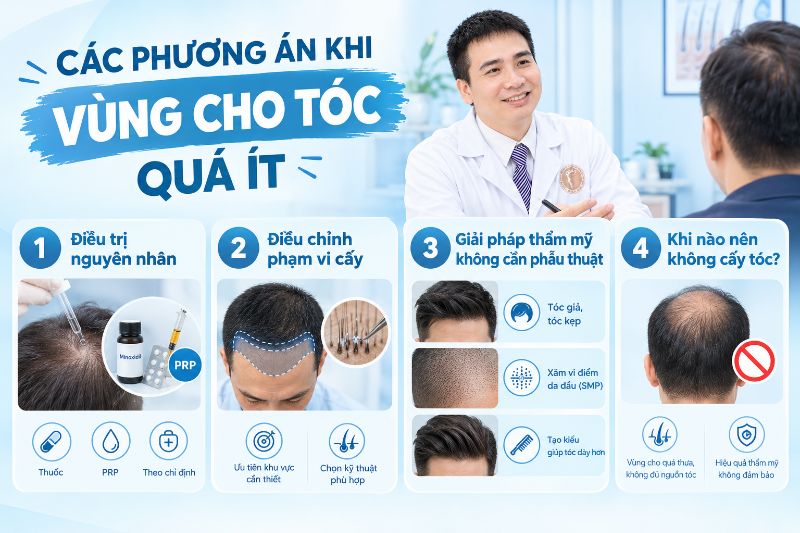 Các phương án khi vùng cho tóc quá ít 