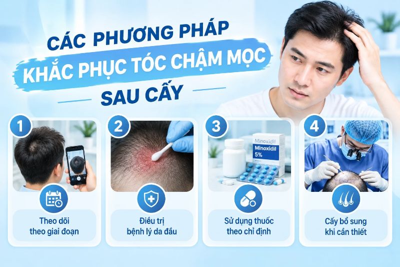 Các phương pháp khắc phục tóc chậm mọc sau cấy 