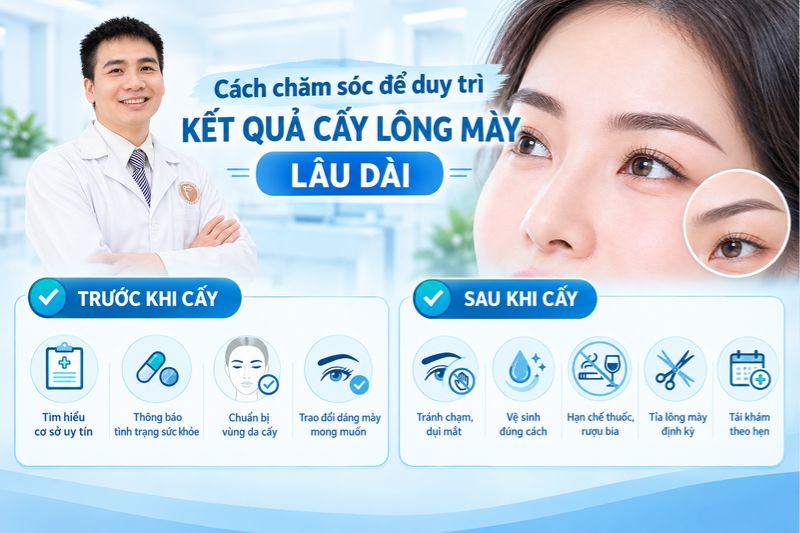 Cách chăm sóc để duy trì kết quả cấy lông mày lâu dài 