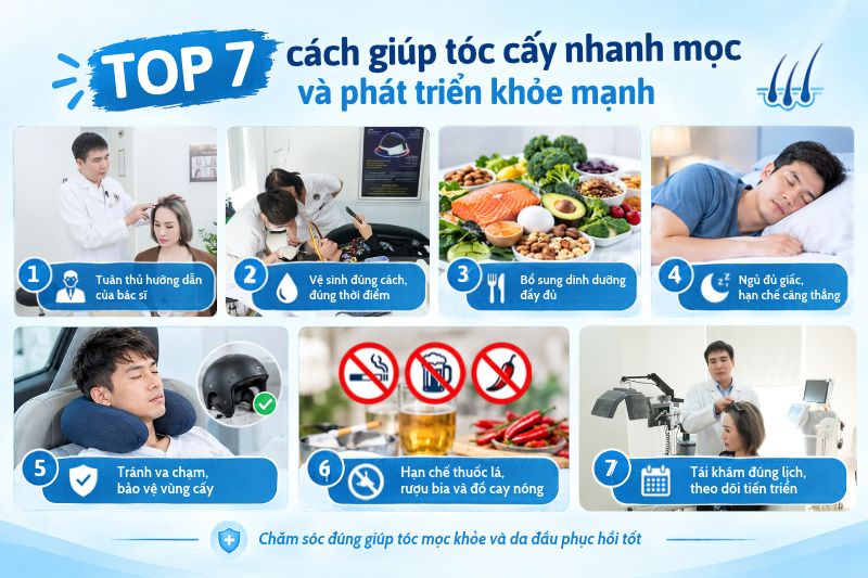 TOP 7 cách giúp tóc cấy nhanh mọc và phát triển khỏe mạnh  