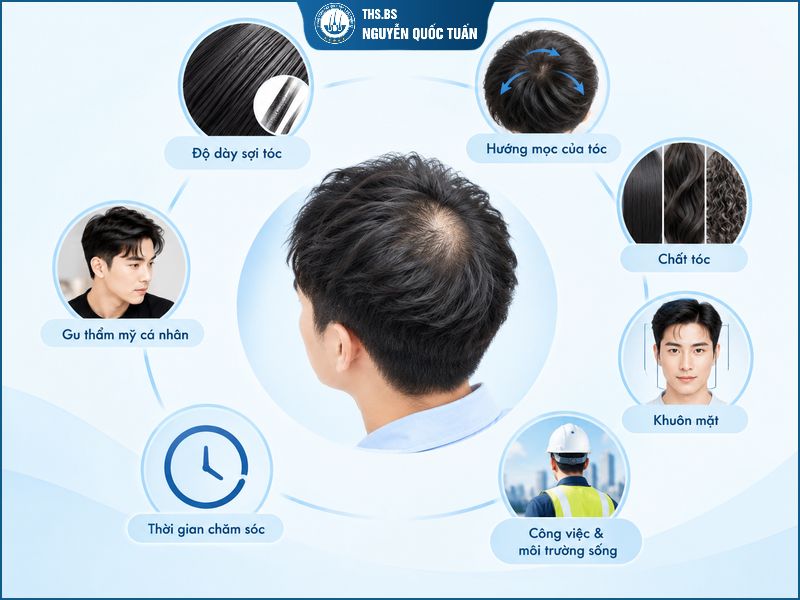 Chọn kiểu tóc cho người hói chữ O dựa vào những yếu tố nào 