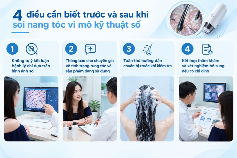 4 điều cần biết trước và sau khi soi nang tóc vi mô kỹ thuật số 