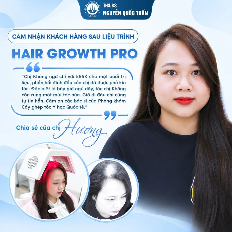 Điều trị rụng tóc bằng Hair Grouwth Pro tại Trung Tâm Cấy Tóc Y Học Quốc Tế  