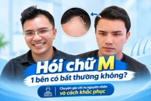 hói chữ M 1 bên có bất thường không