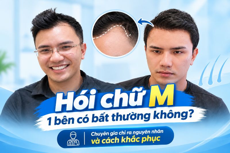 hói chữ M 1 bên có bất thường không