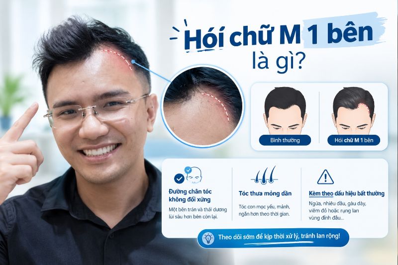 Hói chữ M 1 bên là gì? Khi nào được xem là bất thường? 