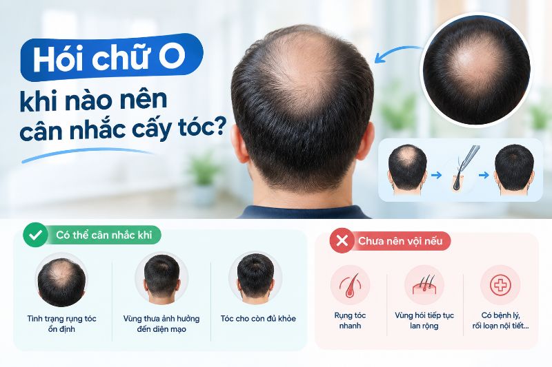 Hói chữ O khi nào nên cân nhắc cấy tóc  