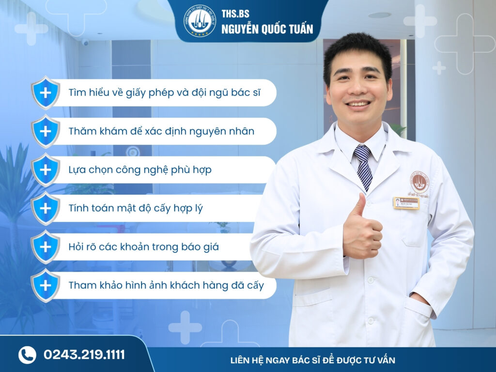 4 khoản chi phí cần hỏi rõ trước khi cấy tóc