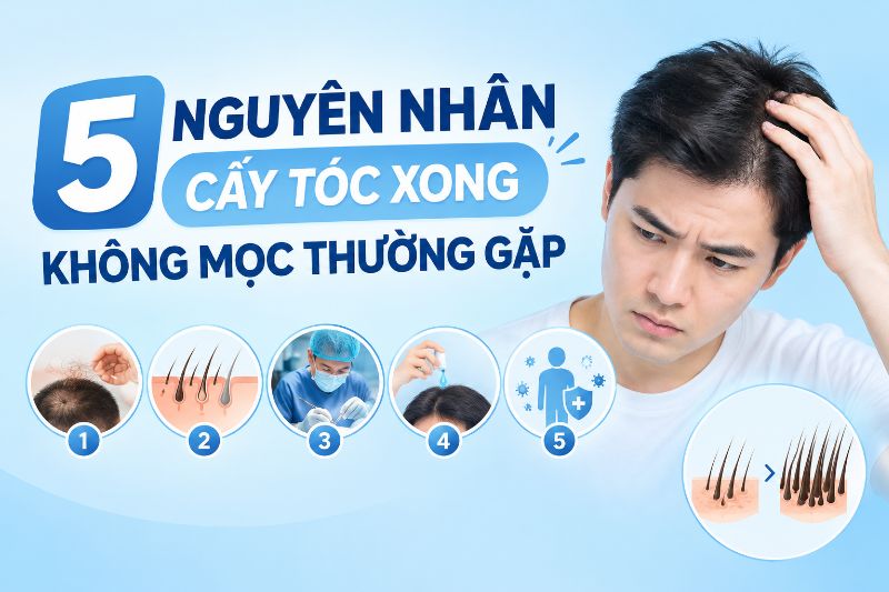 5 Nguyên nhân cấy tóc xong không mọc thường gặp  