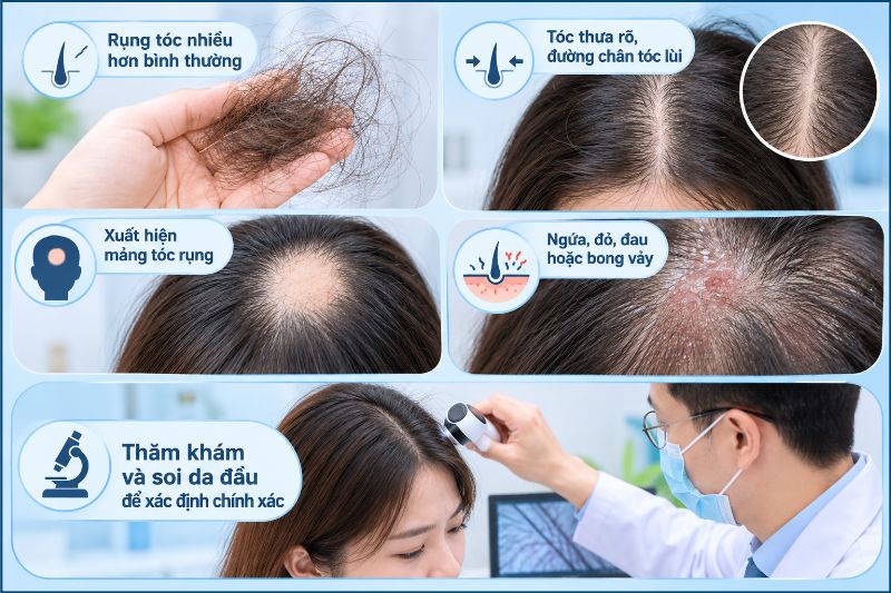 Nhận biết 4 dấu hiệu rụng tóc bất thường 
