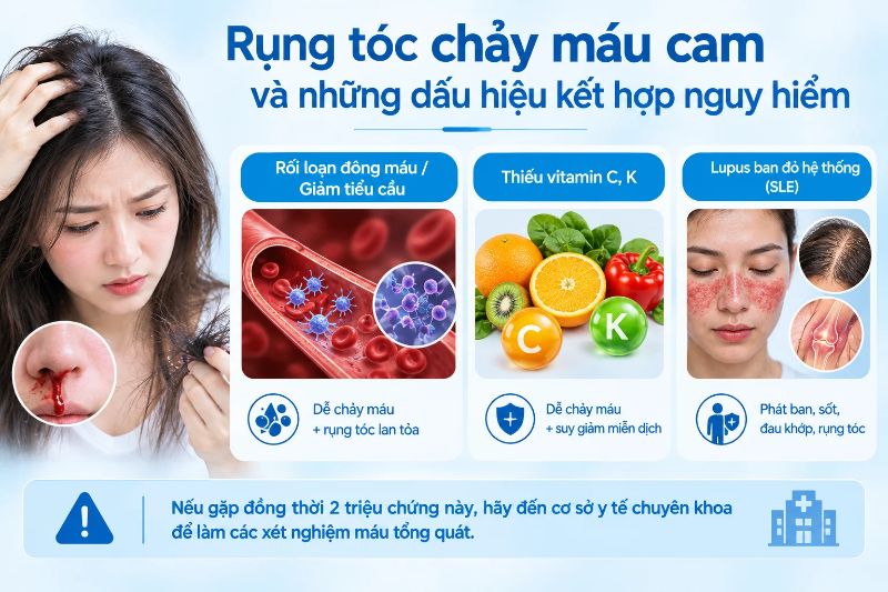 Rụng tóc chảy máu cam và những dấu hiệu kết hợp nguy hiểm 