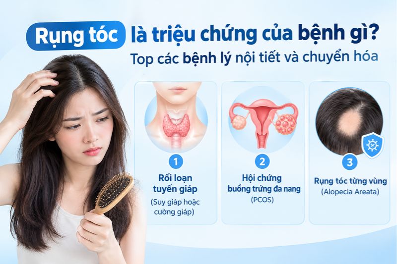 Rụng tóc là triệu chứng của bệnh gì? Top các bệnh lý nội tiết và chuyển hóa 