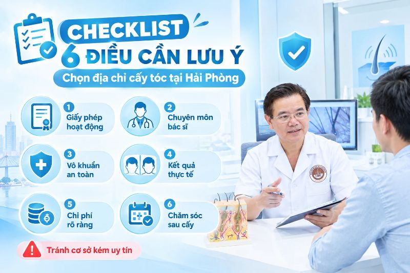 Checklist 6 điều cần lưu ý khi lựa chọn địa chỉ cấy tóc tại Hải Phòng 