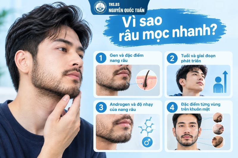 Vì sao râu mọc nhanh  